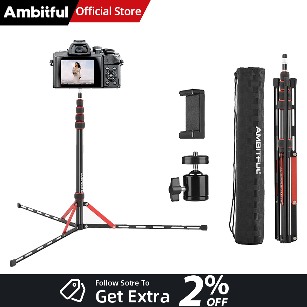 Photography Video Lighting Kit With Adjustable Tripod Stand - Ambitful GM220 Photographic Lighting Stand 1/4