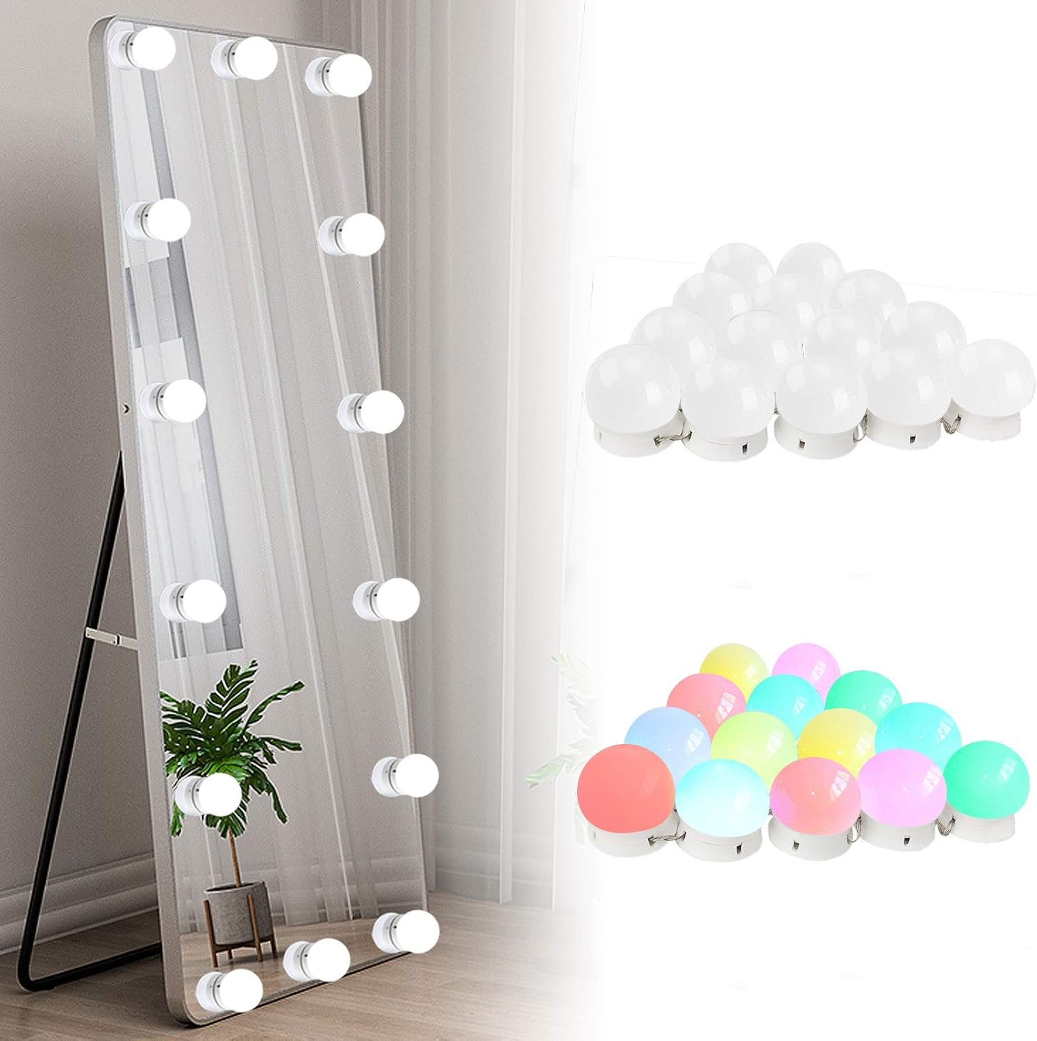 Makeup Photography Lighting - RGB Colorful DIY Hollywood Vanity Lights,