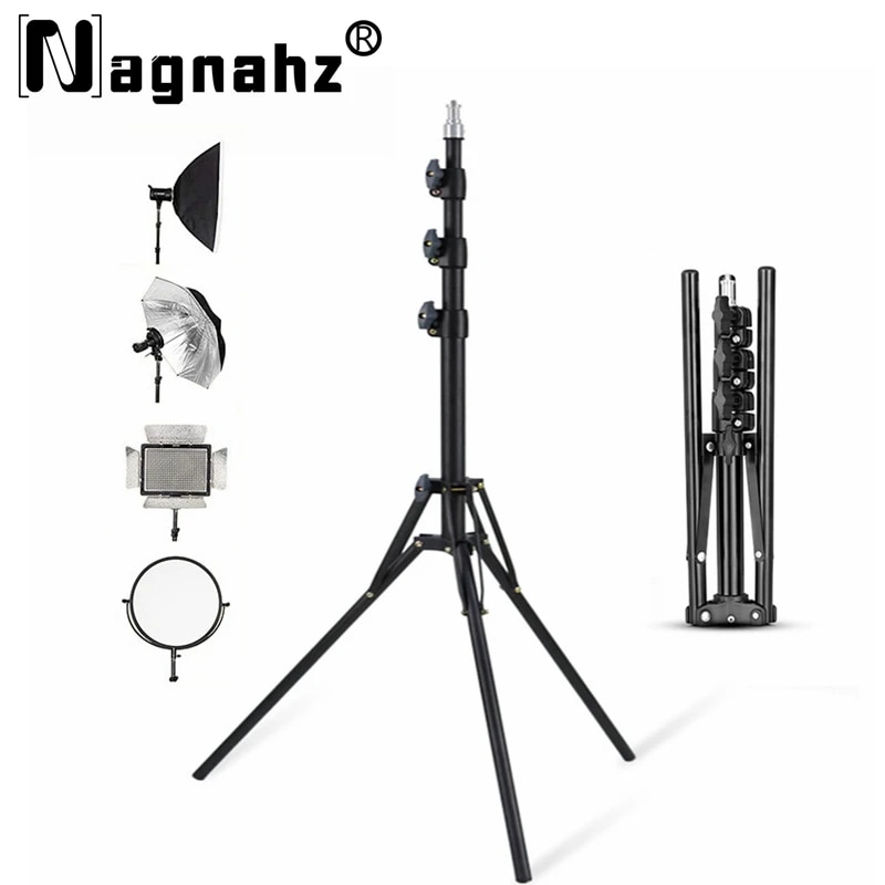 Photography Video Lighting Kit With Adjustable Tripod Stand - NAGNAHZ 78'' Photographic Lighting Tripod Aluminum