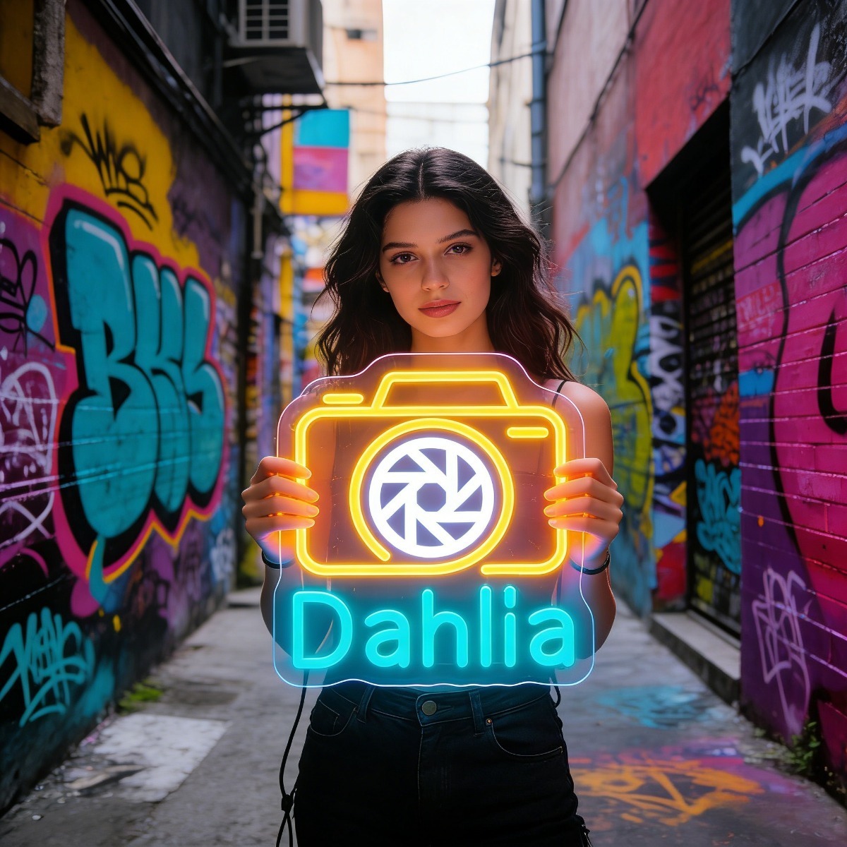 Dahlia Camera Neon Light Sign  – обзор и цена Vintage Photography Lighting