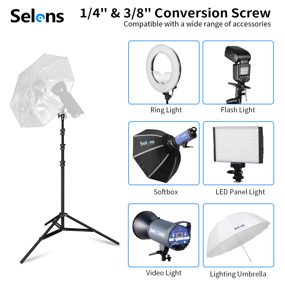 Selens 2.2~3.95M Light Stand w – обзор и цена Photography Lighting Mount