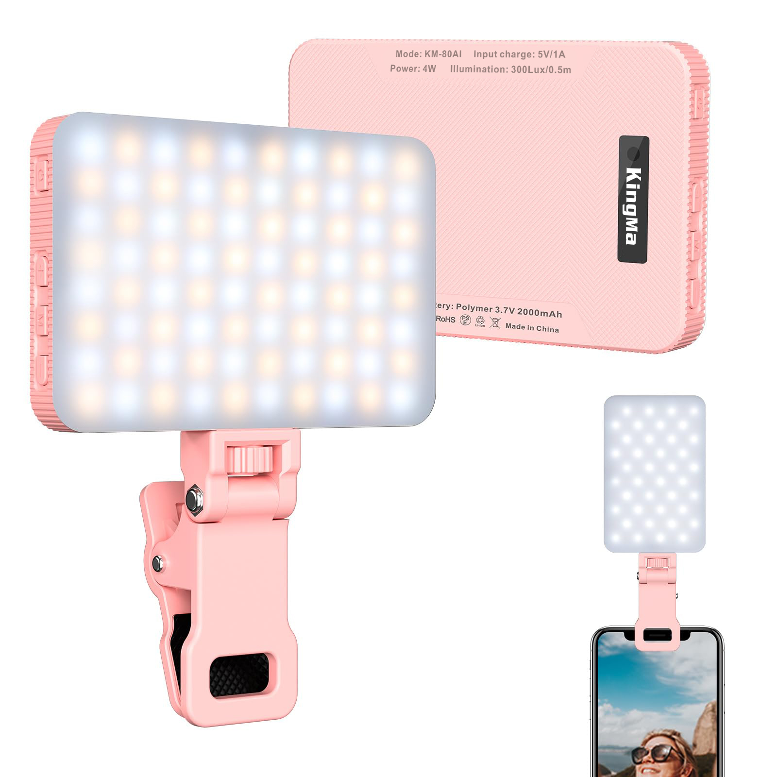 King Ma Pink Rechargeable Self – обзор и цена Makeup Photography Lighting