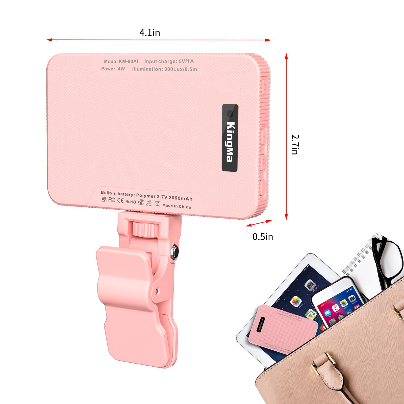 King Ma Pink Rechargeable Self – обзор и цена Makeup Photography Lighting