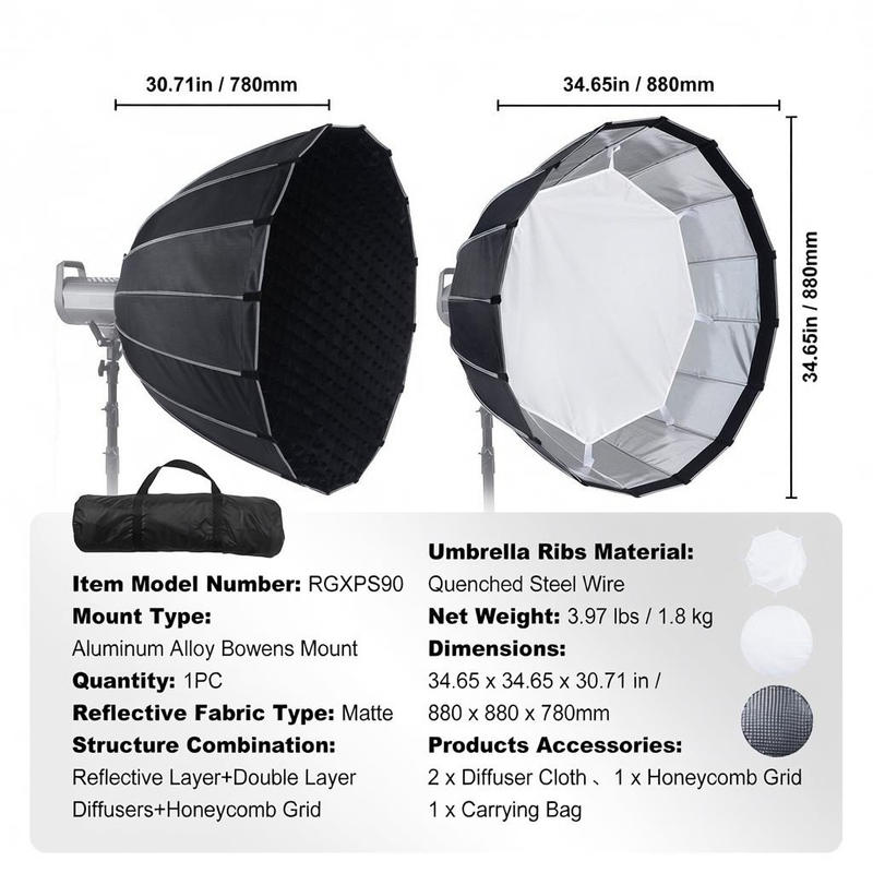 Parabolic Softbox, 33 in / 850 – обзор и цена Photography Lighting Mount