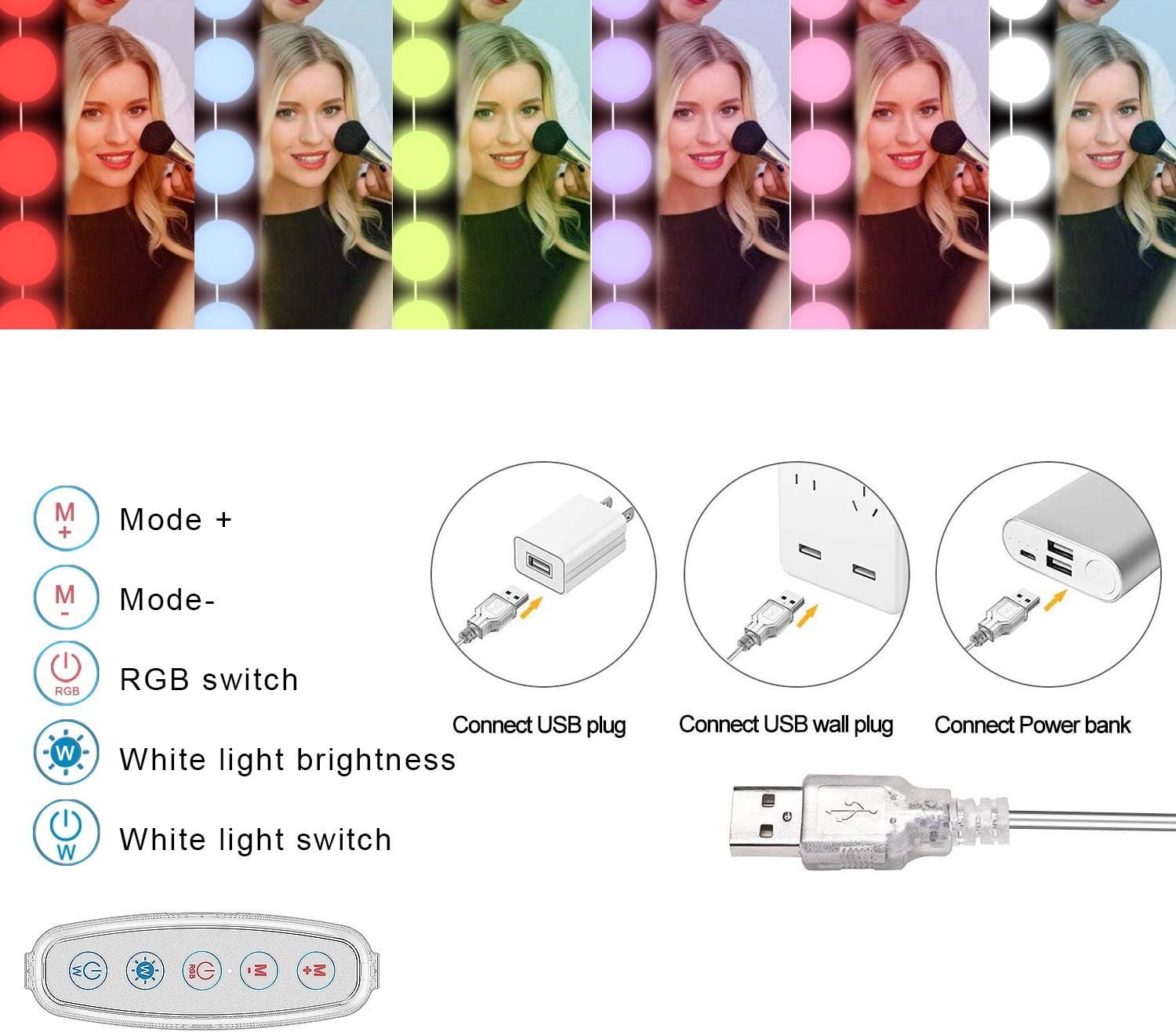 RGB Colorful DIY Hollywood Van – обзор и цена Makeup Photography Lighting