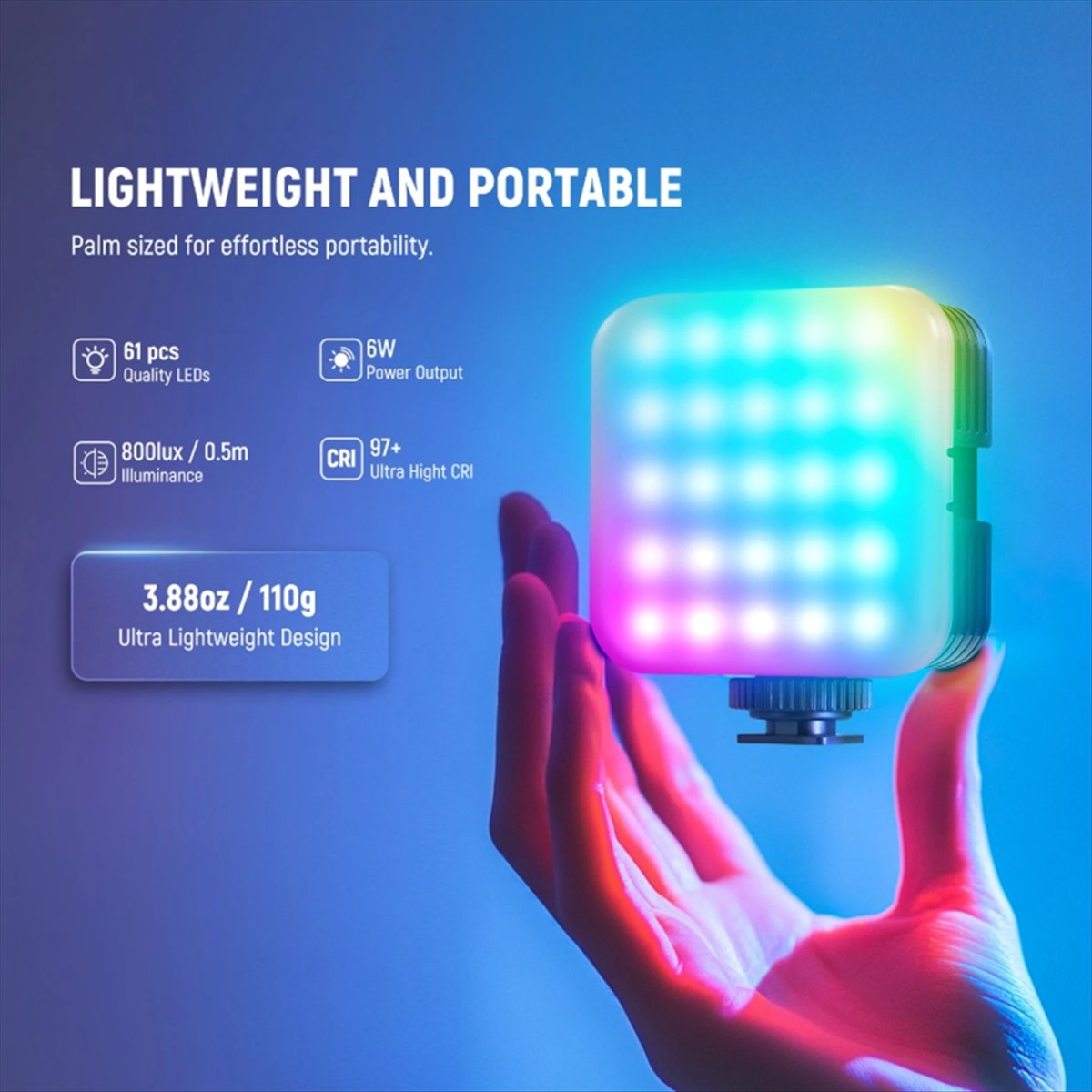 Top Magnetic RGB Video Light w – обзор и цена Photography Lighting App