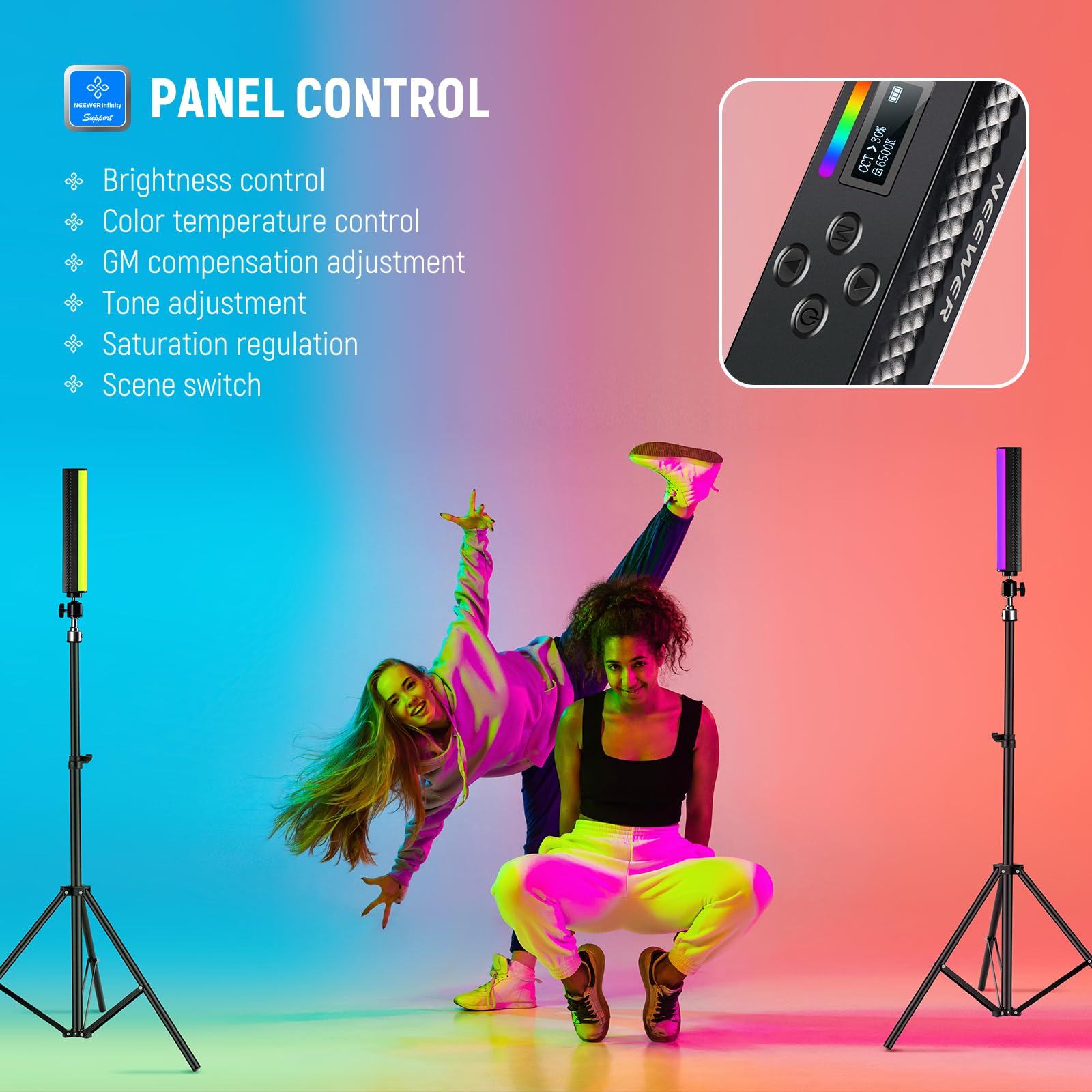 NEEWER RGB Light Wand with APP – обзор и цена Photography Lighting App