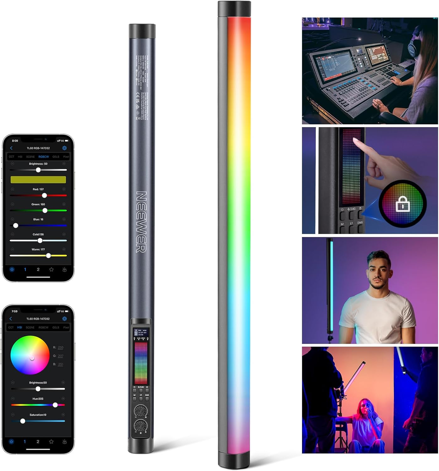 NEEWER TL60 RGB Tube Light, Fu – обзор и цена Photography Lighting App