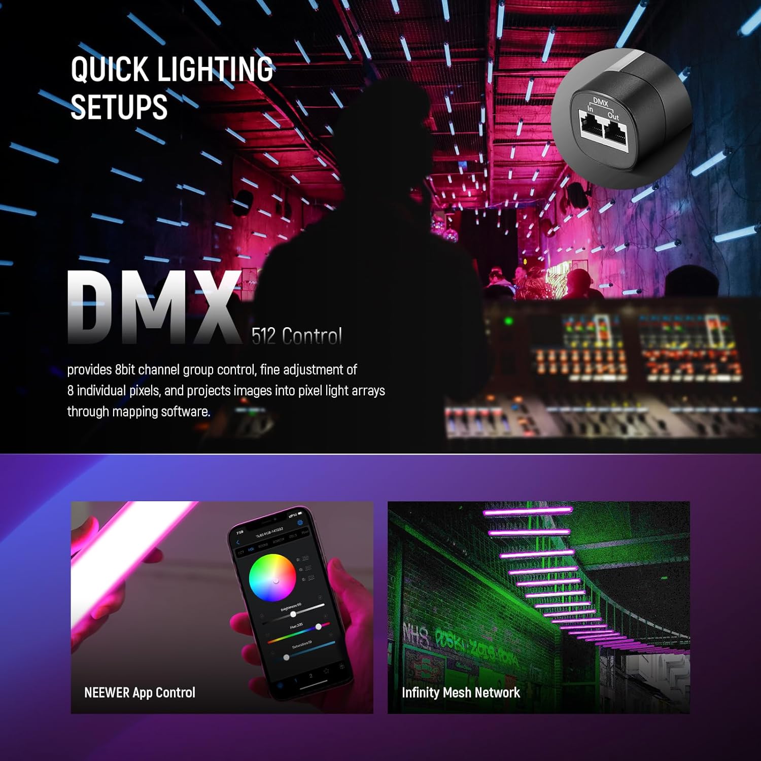 NEEWER TL60 RGB Tube Light, Fu – обзор и цена Photography Lighting App