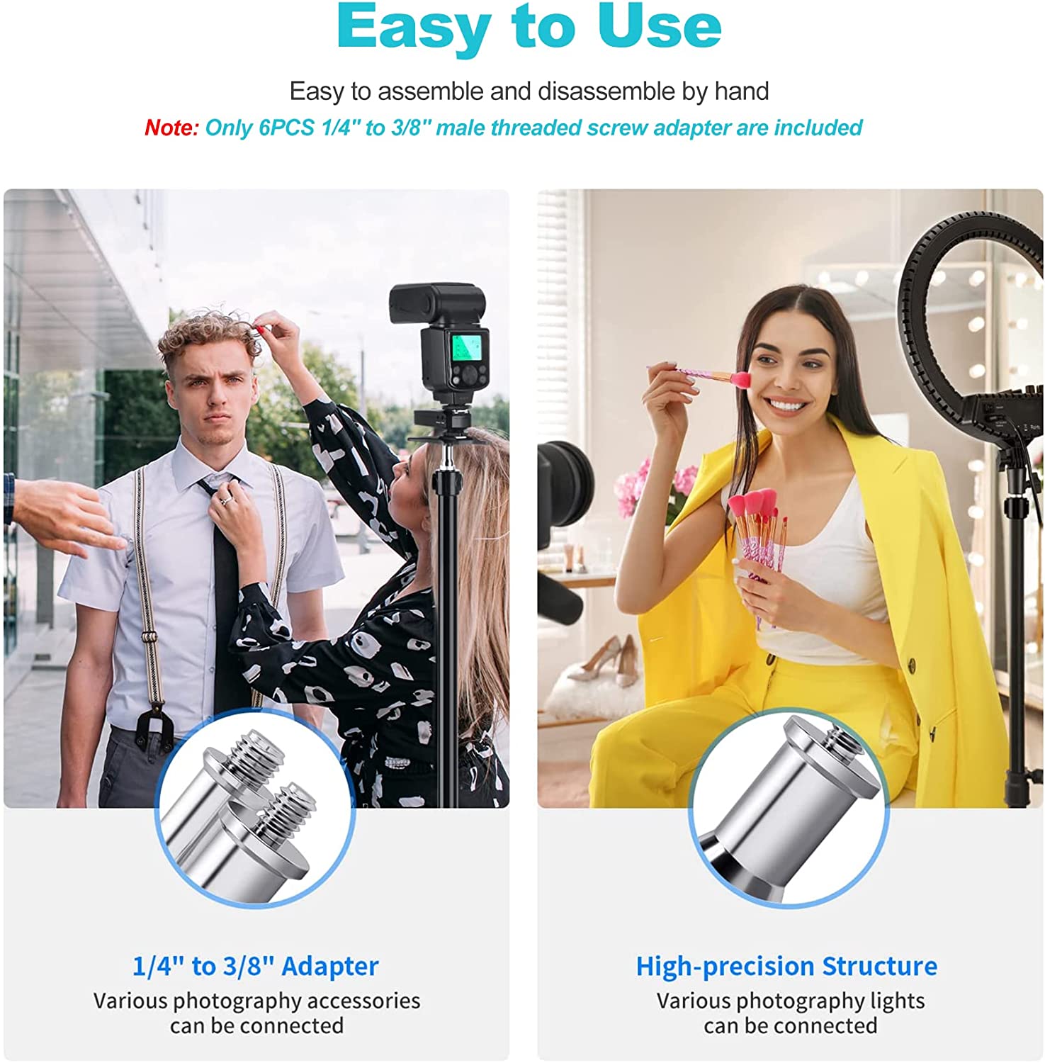 Selens Standard 3/8 to 1/4 Ada – обзор и цена Photography Video Lighting Kit With Adjustable Tripod Stand