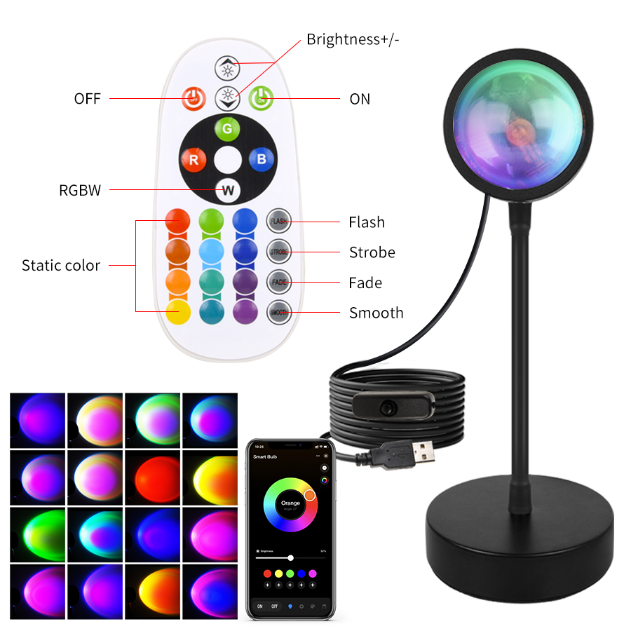 Smart Sunset Lamp Tuya LED Nig – обзор и цена Photography Lighting App
