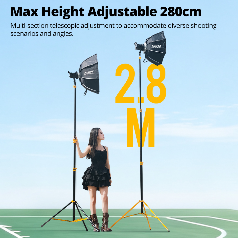 AMBITFUL GM280Y 280cm Professi – обзор и цена Photography Video Lighting Kit With Adjustable Tripod Stand