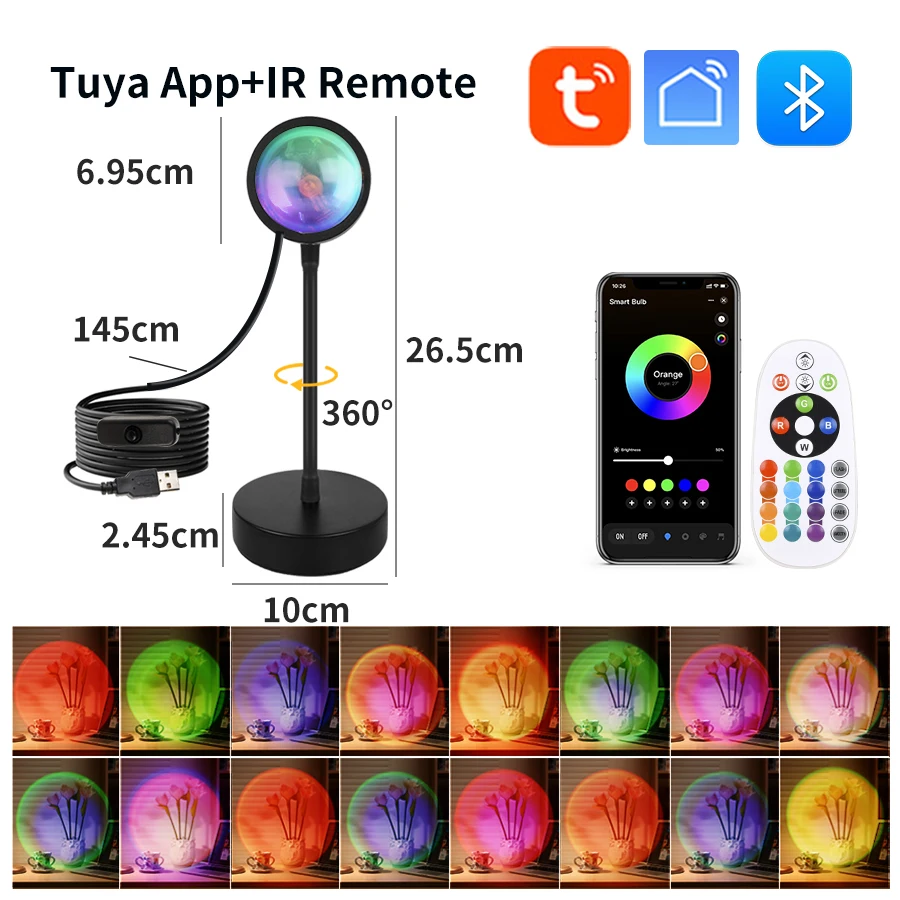 Smart Sunset Lamp Tuya USB Sun – обзор и цена Photography Lighting App