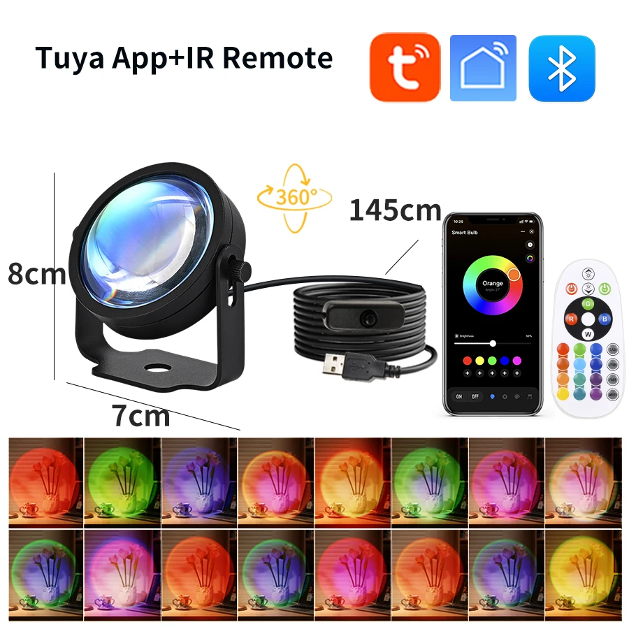 Smart Sunset Lamp Tuya USB Sun – обзор и цена Photography Lighting App