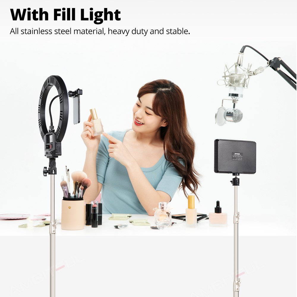 AMBITFUL Stainless Steel 2M He – обзор и цена Photography Video Lighting Kit With Adjustable Tripod Stand