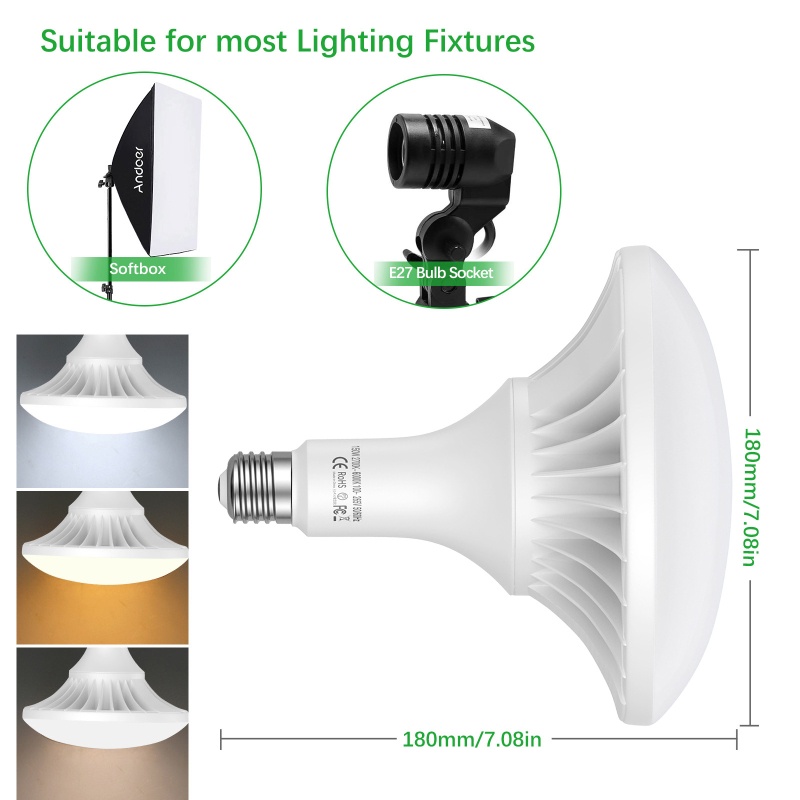Andoer 150W LED Light Bulb Pho – обзор и цена Photography Lighting Mount