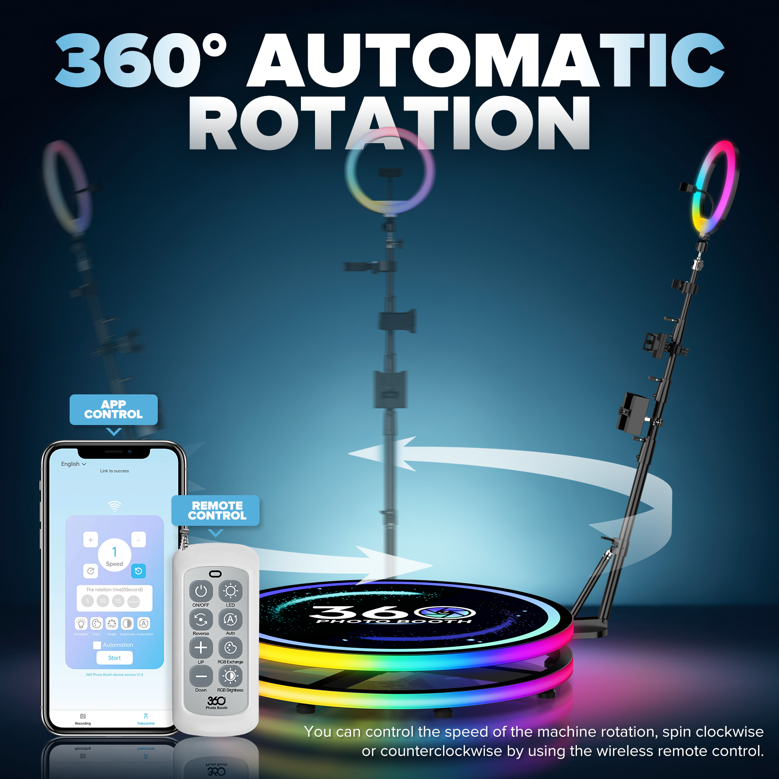 360 Rotating Photo Booth Ring  – обзор и цена Photography Lighting App