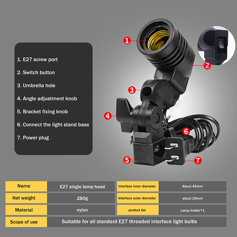 Hot Sale E27 AC Socket Lamp Si – обзор и цена Photography Lighting For Sale